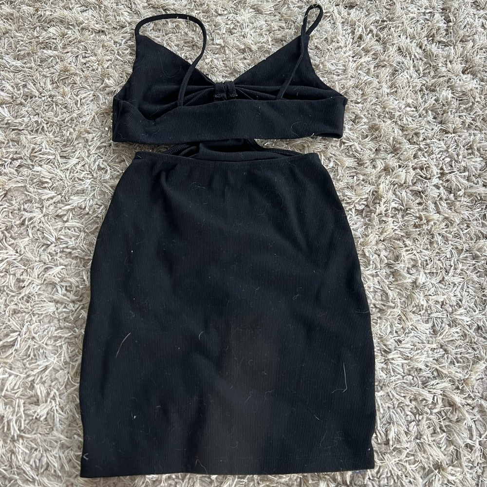 Black Cutout Mini Dress - Sleek Women's Party Dress - Picture 3 of 5